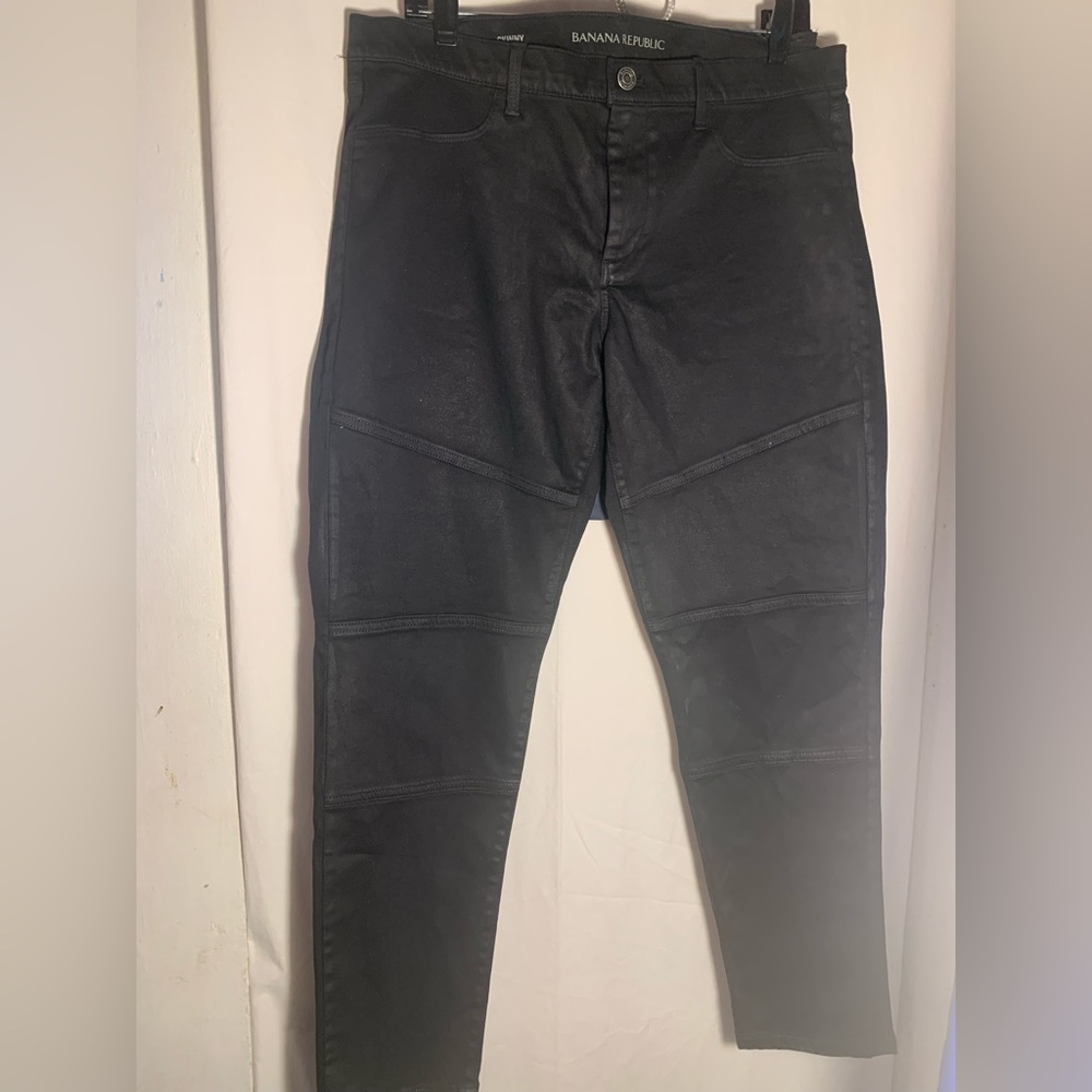 BANANA REPUBLIC SKINNY ANKLE JEAN Sz 32 Black